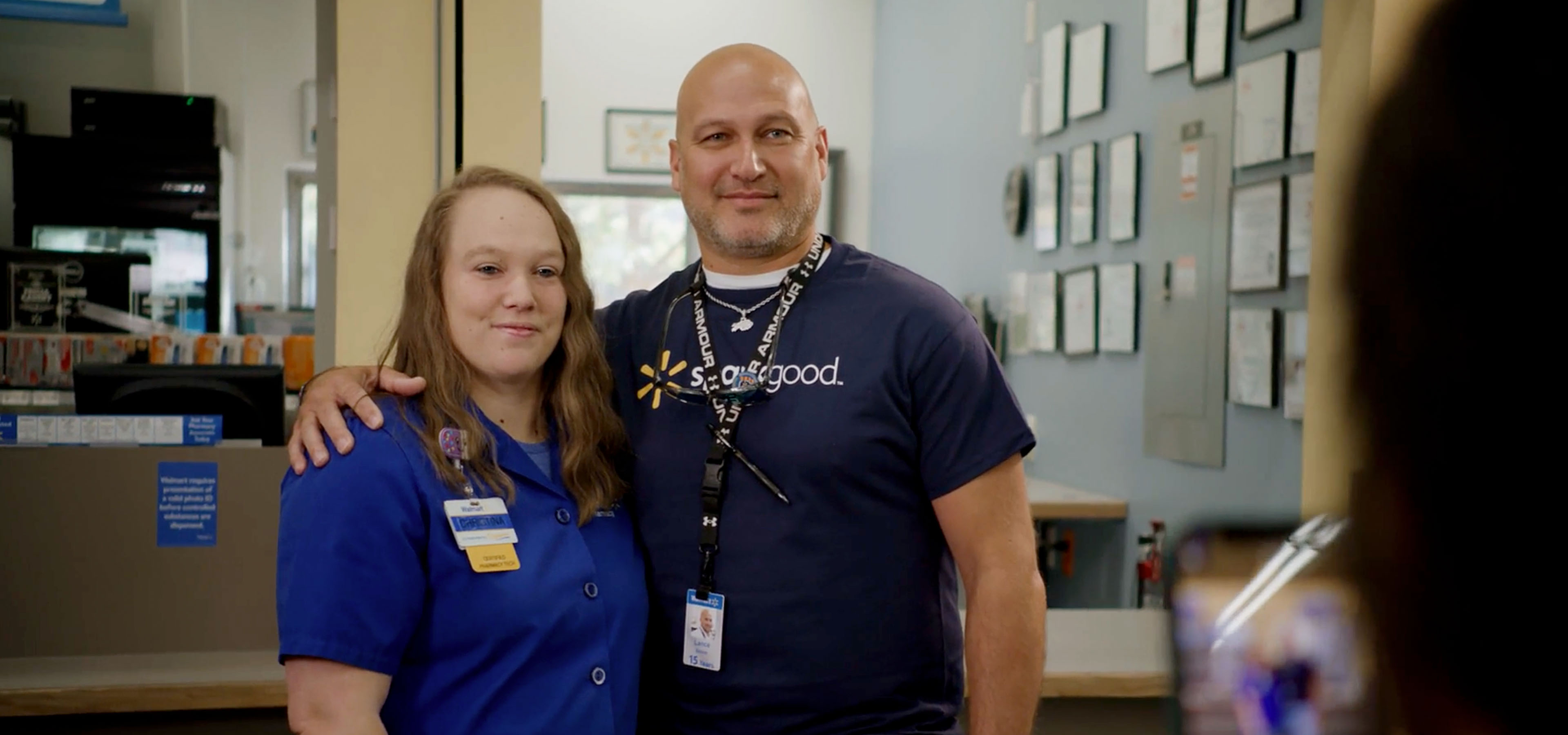 Walmart associates Christina Parsons and Lance Barnes